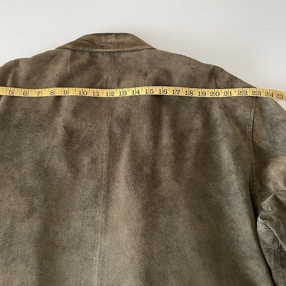 Vintage Colebrook Olive Green Suede Leather Bomber Harrington Jacket Mens XL - Picture 6 of 16